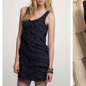 J. Crew Ruffled Fairy dress navy blue sleeveless S